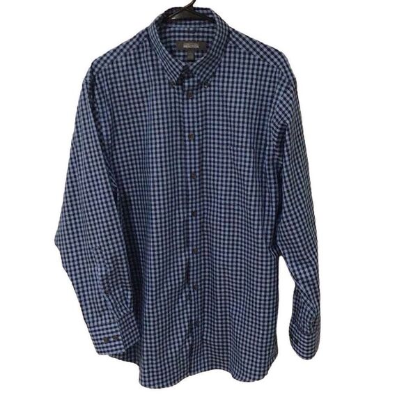 Men’s Shirt, Kenneth Cole Reaction Mens Shirt, size L, 16-16.5 32/33, Blue and B - Picture 2 of 6